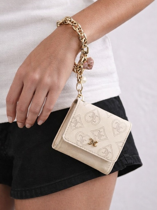 Juicy Couture Handbags - Juicy Couture Wristlet Wallet On A Gold Link Bracelet with Charm